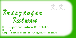 krisztofer kulman business card